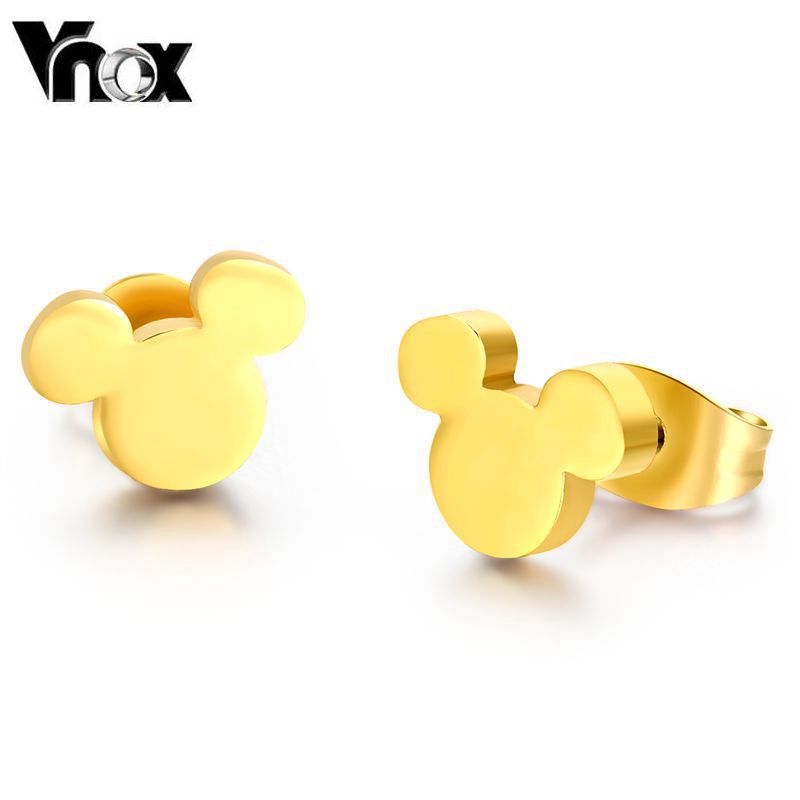 Fashion stud earrings new teddy bear earrings gold silver color stud earrings for women jewelry