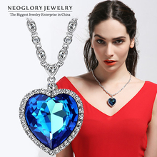 Neoglory MADE WITH SWAROVSKI ELEMENTS Crystal Zircon Titanic Ocean Heart Necklace & Pendant Jewelry Accessories New 2014 Classic