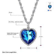 Neoglory Good Quality Austria Crystal AAA Zircon Titanic Ocean Heart Necklace Pendant Jewelry Accessories New 2015