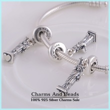 925 Sterling Silver Statue of Liberty Dangle Thread Pendant Charm Fits Pandora Style Charm Bracelets Bangles