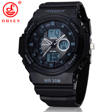 New Mens Boys Sports Watch Casual Dress Watches 2 Time Zone Digital Quartz Electronic LED Waterproof