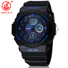New Mens Boys Sports Watch Casual Dress Watches 2 Time Zone Digital Quartz Electronic LED Waterproof