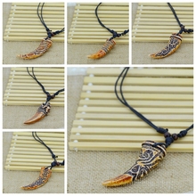 New Brand Light Brown Yak bone carving Dragon totem pendant supporter talismans necklace Jewelry free shipping