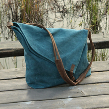EcoCity Women Messenger Bags,Genuine Leather Canvas Desigual Bag Portable Satchels ,Ladies Large Vintage Crossbody Bolsas HB0065