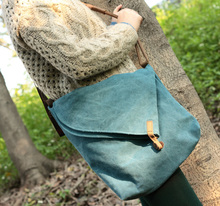 EcoCity Women Messenger Bags Genuine Leather Canvas Desigual Bag Portable Satchels Ladies Large Vintage Crossbody Bolsas