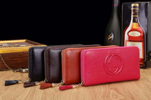 Brand Italian Women Wallets Genuine Leather tassle zipper Women Purses Card Cash Case Fashion Design Women