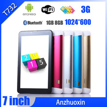 Free Shipping 3G Phone Calls 1GB 8GB T732 7 inch Kitkat Phablet Dual Core HD Screen Bluetooth Google Android 4.4 Tablet PC