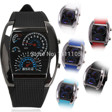 Hot Sale Promotion Fashion Car Meter Dial Sports LED Digital Watches Women Men Watch Free Shipping