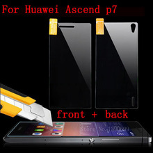 0.3 MM Front +Back(all tempered glass)Explosion-proof Premium Tempered Glass Protector Curved Borders for Huawei Ascend P7