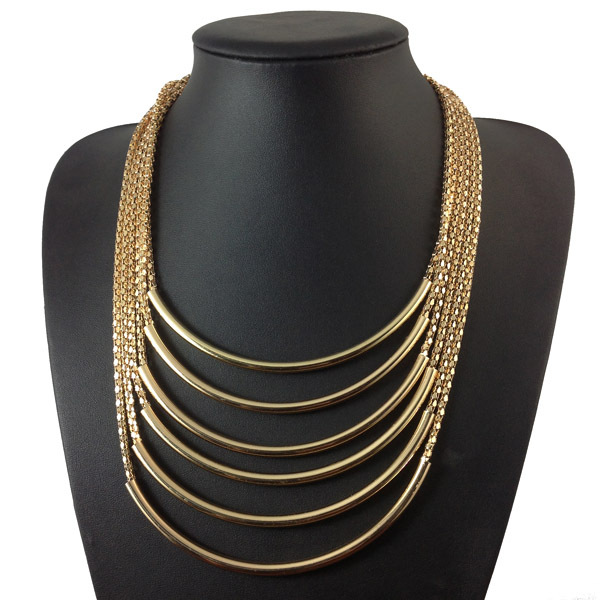 Gold Silver Chain Multilayer Alloy Necklace Choker Women Jewelry Fashion Necklace Pendant Girl Statement Necklace Accessories