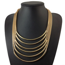 Hot Sales and Free Shipping Gold Silver Multilayer Luxury Fashion Jewelry Necklace Charm 2014 New  Vintage Classic Women Party