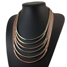 Gold Silver Chain Multilayer Alloy Necklace Choker Women Jewelry Fashion Necklace Pendant Girl Statement Necklace Accessories