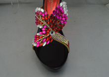 Hot glitter Italy matching shoe and bag set with shinning stones with free shipping for party