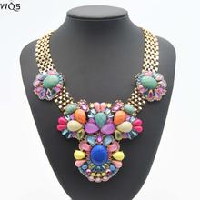 New 2014 Shourouk Brand Fashion Color Crystal Bead Collar Pendant Necklace Statement Cute Steampunk Design Women Chain Jewelry