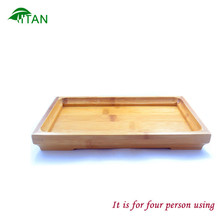 Free shipping!Chinese 37*26*3 cm yellow rectangle bamboo flat kung fu (gong fu) tea tray as placing teapot,cup in tea set.