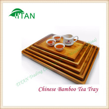 Free shipping Chinese 37 26 3 cm yellow rectangle bamboo flat kung fu gong fu tea