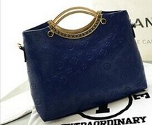 2014 fashion latest high quality pu leather lady hand bag emboss pattern women handbag brand designer