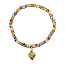 Classic Gold Plated Charm Bracelet Crystal Bead Bracelet For Women Elastic Strand Bracelet Mulitcolor Jewelry SBR140416