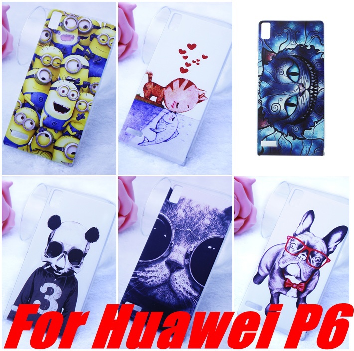 Hot Selling Huawei Ascend P6 Case Cover Colored Paiting Case Huawei P6 Ascend Case Free Shipping