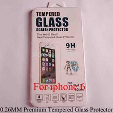 2pcs 0.3mm Ultra Thin Film For iphone 6 Hardness 9H Premium Tempered Glass Screen Protector Guard Anti Shatter Protective Cover