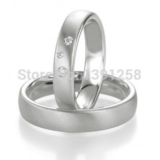 JH Cople Series 5mm Solid Genuine Satin 9ct 9k White Gold Natural I1 Diamond Wedding Ring