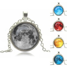 Glass Galaxy Cabochon Full Moon Necklace & Pendant Chain Necklace Hot Slae Jewelry For Fashion Women Men