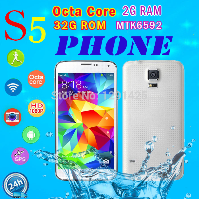 Perfect 1 1 Waterproof S5 Phone MTK6592 Octa Core Phone RAM 2G 16MP MTK6582 Quad Core