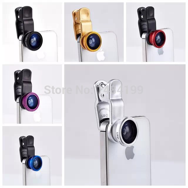 Universal 3in1 Clip On Fish Eye Lens Wide Angle macro Mobile Phone Lens For iPhone 4