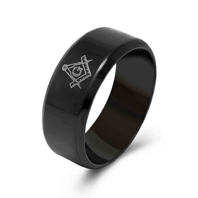 Cheap-Mens-Rings-Cool-Black-Gold-Titanium-Steel-Religious-Rings-For ...