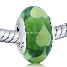 Wholesale Honey Love Murano Glass Ball Charm 925 Sterling Silver European Charms Bead Fit diy Bracelet