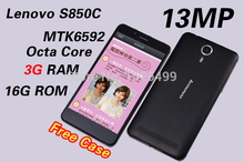 Android 4.4 mobile phone Lenovo s850c MTK6592 octa core 2GB RAM 5.0″ HD 1080P 13MP camera Dual sim GPS Free shipping