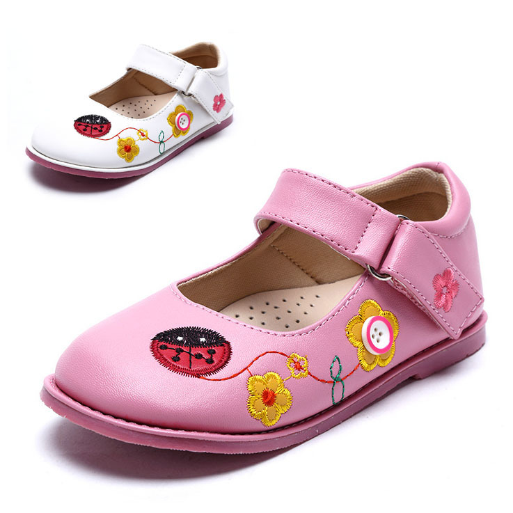 2015 Genuine leather children shoes girls shoes new brand princess girls single shoes comfortable kids shoes lovely girls flat