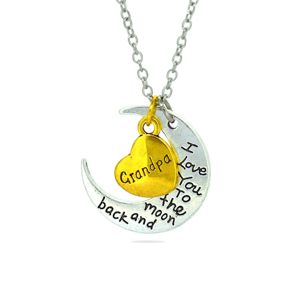 Fashion Letters Necklace I Love You Mother Mom Dad Sister Gift Silver Gold Engraved Letter Pendants