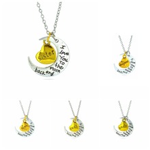 Fashion Letters Necklace I Love You Mother Mom Dad Sister Gift Silver Gold Engraved Letter Pendants