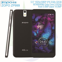 Original ZOPO ZP999 / ZP3X 3X 1920×1080 5.5″ FDD LTE MTK6595M Octa Core 3GB + 32GB 5.0MP 14MP Android 4.4 Phone Mobile Phones