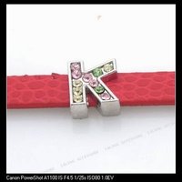 30xLetter K Charms Beads Fit 7mm Band Bracelet 160071