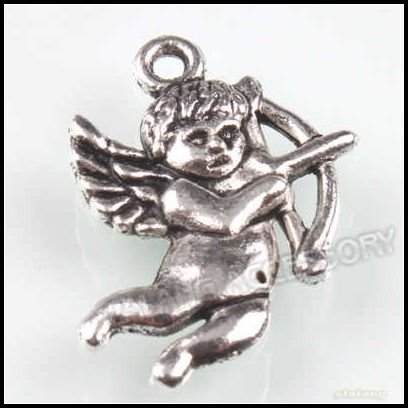 150pcs lot Antique Silver Zinc Alloy Love Cupid Pendant Love Cupid Angel Charm Pendant Beads 140191
