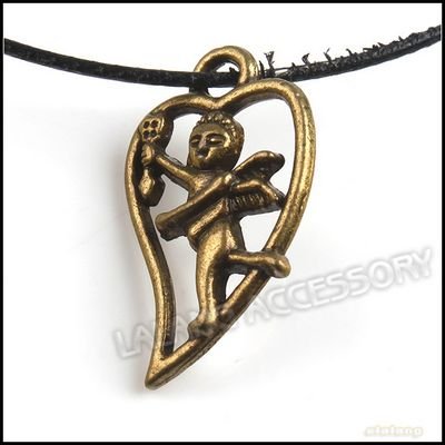 240pcs lot Wholesale Fashion Heart Pendant Alloy Metal Jewelry Pendant Vintage Cupid Charms Bracelet Making 23x13x2mm