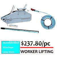 Free Shipping!!High Quality 0.8T with 20m wire rope Aluminum alloy Wire-rope Lever Hoist