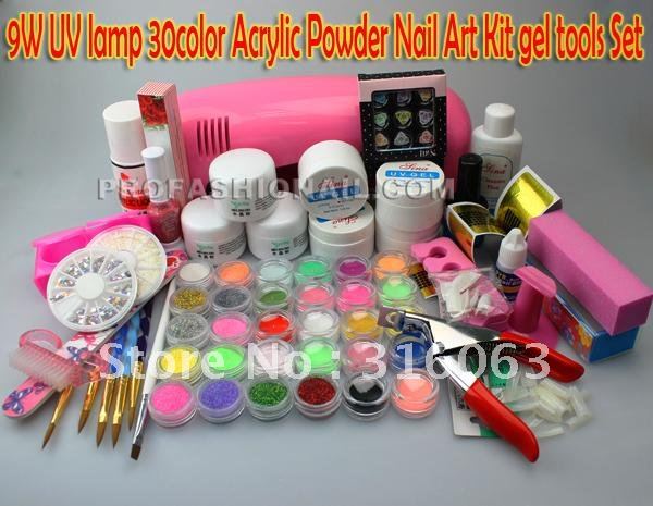 DIY set UV Lamp Set UV acrylic Acrylic Gel diy Nail Manicure Pen Art Brush Powder  nail kit