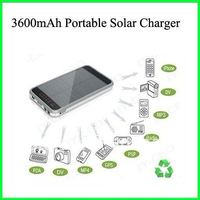 Free Shipping 3600mAh Portable Solar charger solar cell phone charger for iPhone series/ HTC / Samsung/LG / digital 3pcs/lot