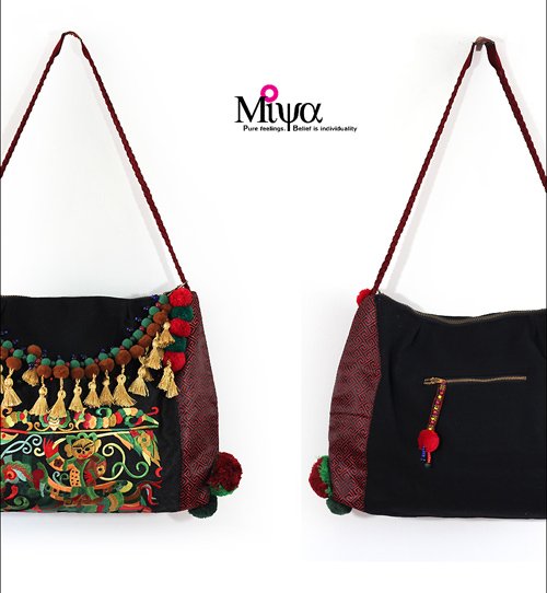 Designer Handbags India Style Embroidered Tassel Bag Thai Embroidery ...
