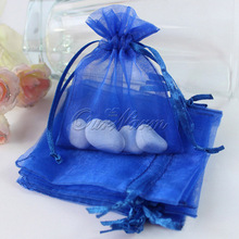 Free Shipping 50 Pieces Royal / Cobalt Blue 3″ x 3.5″ 7cm x 9cm Strong Sheer Organza Pouch Wedding Favor Jewelry Gift Candy Bag