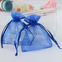 50 Pieces Royal Cobalt Blue 3 x 3 5 7cm x 9cm Strong Sheer Organza Pouch