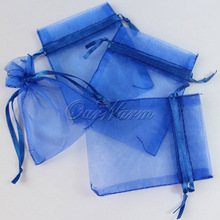 50 Pieces Royal Cobalt Blue 3 x 3 5 7cm x 9cm Strong Sheer Organza Pouch