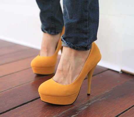 O salto elevado de 2012 mulheres da forma da alta qualidade calç + bombas superiores/à moda de Nubuck das senhoras no preço de fábrica! Transporte da gota livre! GF024