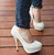 O salto elevado de 2012 mulheres da forma da alta qualidade calç + bombas superiores/à moda de Nubuck das senhoras no preço de fábrica! Transporte da gota livre! GF024