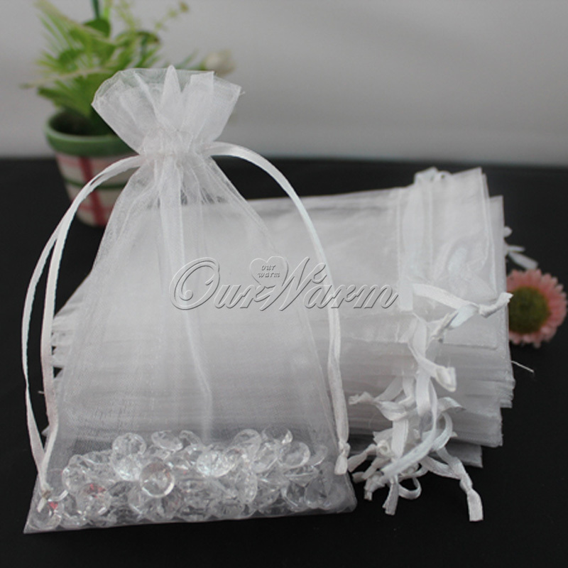 Brand New 100pc lot White 4 x6 10cm x 15cm Strong Sheer Organza Pouch Wedding Favor