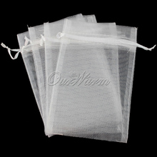 Brand New 100pc lot White 4 x6 10cm x 15cm Strong Sheer Organza Pouch Wedding Favor