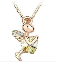 Retail K086-13-48 Shiluohua poem singular element crystal necklace Angel Cupid ( Cupid rose gold + blue )